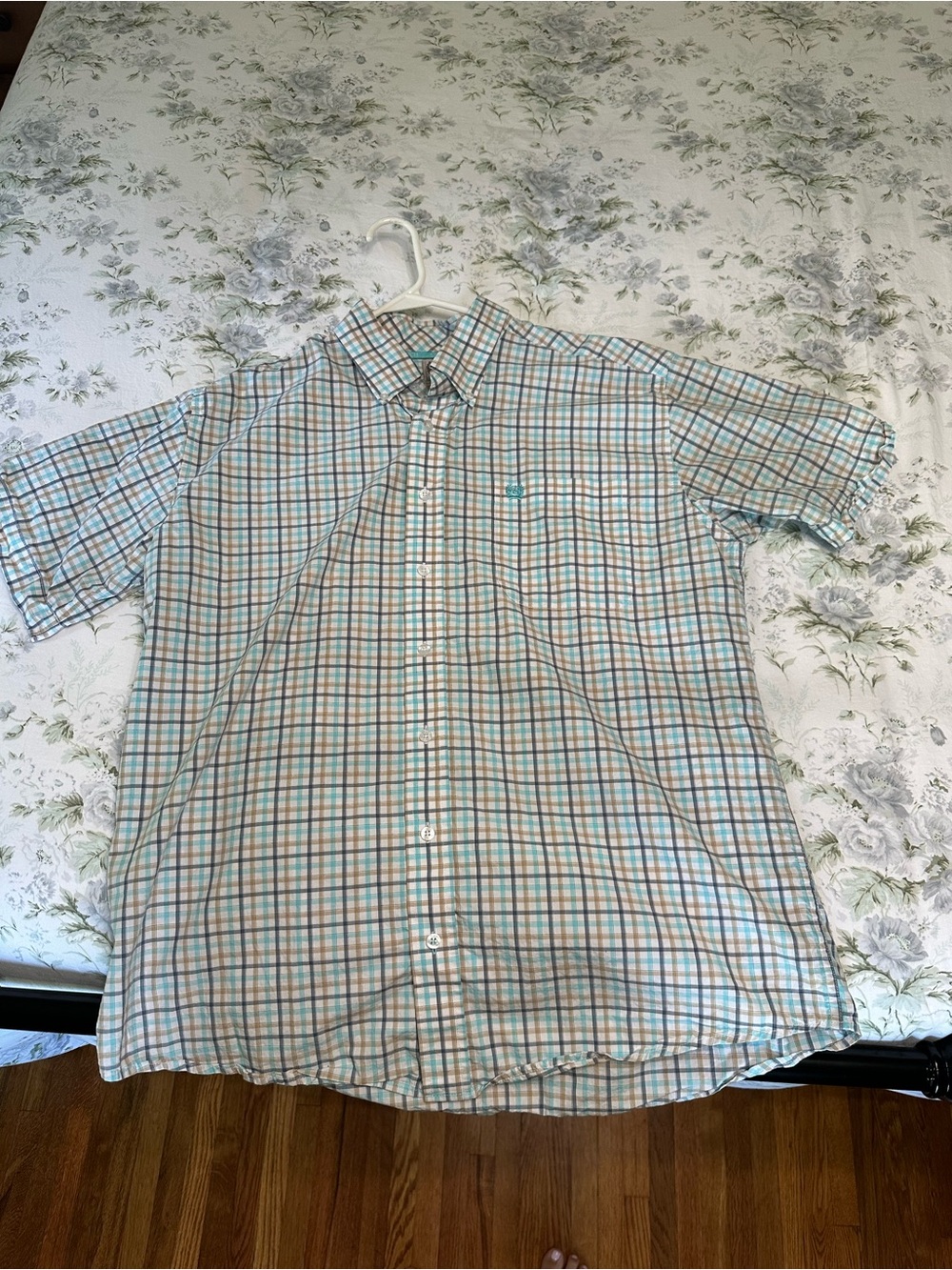 Cinch Short-Sleeve Plaid Button-Down Shirt